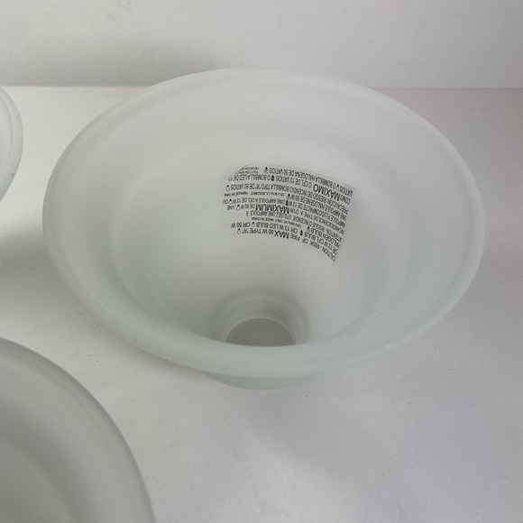 New Set Of 3 White Glass Bell Shape Lamp Covers 7”x5.5” Shade - Picture 3 of 5